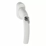 HOPPE 10763968 ATLANTA Sicherheits-Fenstergriff Secustik m. Rast. 45°,VK 7 x 32-42 mm, weiß mit erhöhtem Einbruchsschutz mit Sperrzylinder, farbe