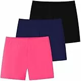 Domee Mädchen Kurze Leggings Sommerhose Radlerhose Shorts Baumwolle 3er-Pack Farbenzauber 122-128 (Etikettengröße 130)