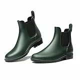 DREAM PAIRS Damen Gummistiefel Chelsea Boots Frauen Ankle Wellies Wasserdicht Regenstiefel,Olivgrün,Size 39,SDRB2201W-E