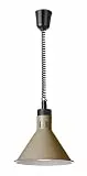 HENDI Wärmelampe, Konisch, Inkl. Bruchsicher Infrarotlampe, Höhenverstellbar, zum Warmhalten von Speisen, Wärmebrücke, Speisenwärmer, E27 Fassung, 230V/250W, ø275x(H)250mm, Aluminium, beige