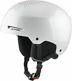 ALPINA ARBER - hochwertiger & Leichter Skihelm für Erwachsene, mit abnehmbaren Ohrenpolstern, optimale Stoßabsorption - White-metallic Gloss - M (54-58 cm)