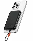 Charmast Mini Powerbank 20W PD 5000mAh Power Bank mit integriertes Ladekabel, USB C Externer Akku Anti-Rutsch Tragbares Ladegerät mit LED Display, Kompatibel mit iPhone 16/15/14/13/12 Handys usw