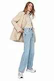 TRENDYOL Damen Trendyol Herren Hoher Bund Weites Bein der 90er Jeans, Blau, 40 EU
