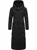 Ragwear Damen Wintermantel Warmer Steppmantel extralang mit Kapuze Natalka Extralong Intl Black Gr. S