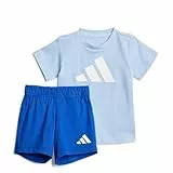 adidas Unisex Baby Essentials Big Logo Set Track Suit, glow blue/white, 9-12 Months