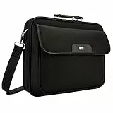 Targus Notepac Clamshell Case, elegante Laptoptasche 15.6 Zoll, hochwertiges Design dank Nylon & Koskin Material, Umhängetasche mit gut sortierter Aufteilung – Schwarz, CN01