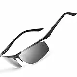 gesruny-Sonnenbrille-Herren-Damen-polarisiert-UV400-Blend Schutz-Al-Mg Metallrahmen-Rechteckig-Ultraleicht-Sonnenbrillen-Klassisch-Retro-Unisex-Outdoor sport brille für Fahren-Spiegel