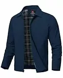 donhobo Herren Jacke Leichte Freizeit Übergangsjacke Sommer Bomberjacke Outdoor Sportjacke Full Zip Up Blousonjacke mit Innentasche Marine XL