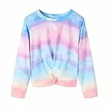Arshiner Mädchen Sweatshirt Tie-Dye Langarm Pullover Rundhals Sport Mode Kinderkleidung Leichtgewicht Langarmshirt für Mädchen 10-11 Jahre