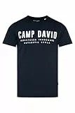 Camp David Herren Basic Logo T-Shirt, 100% Baumwolle, Rundhalsausschnitt, Regular Fit, Blue Navy, XL