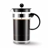 Bodum Siebstempelkanne Kaffeezubereiter 1000ml, hochwertiger doppelwandiger Kunststoff, French Press für vollmundig-kräftigen Kaffee, zeitloses Design, Camping Outdoor, spülmaschinengeeignet, schwarz