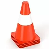 Warnkegel 23cm, 4 Stück Verkehrshütchen Markierungshütchen,stapelbar Warnleitkegel Leitkegeln,Verkehrskegel,Straße Sicherheit Markierungshütchen für Outdoor Aktivitäten und Festliche Veranstaltungen