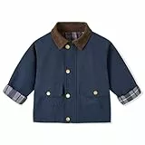 Volunboy Vintage Utility Barn Jacke für Jungen: Leichte Windjacke mit Taschen, 2-8 Jahre(Marineblau,3-4 Jahre,Größe 100)