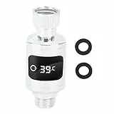 Haofy Wasserdichtes LED-Digitaldisplay aus Edelstahl, Duschthermometer, Wasserhahn-Wassertemperaturüberwachung mit 1/2-Zoll-Mutter für Zuhause, Badezimmer, Badewanne, Küche
