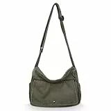 X SIM FITNESSX Canvas Umhängetasche Unisex Schultertasche Messenger Bag aus Oxford-Stoff für Alltag, Büro und Reisen (Grün)