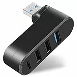 AXFEE 4 Port USB 3.0 Hub, Mini USB Hub mit Mehreren Anschlüssen, 1 USB 3.0+2 USB 2.0+Type-C, USB Splitter Erweiterung Adapter, für Laptop MacBook Desktop PC, Kompatibel mit Flash Laufwerk Tastatur