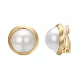 Vogem Ohrklipser Perle Damen Ohrringe Rund Clip Gold Clip Ohrringe Grosse Hypoallergener Hochzeit Modeschmuck
