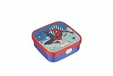 Mepal - Bento Brotdose Groß Campus - Bento Lunchbox für Kinder - Inklusive 2 auslaufsicheren Bento Fächern & Gabel - Bento-Fach ist mikrowellengeeignet - 2x 200 + 1250 ml - Spiderman