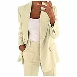 Geburtstagsgeschenk für Frauen Hosenanzug Damen 2 Stück Casual Outfits Revers Button Down Shirt Weites Plissee Bein Hosenanzüge Elegant Zweiteiler Hohe Taille Hosen Vintage Elegant