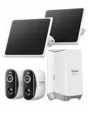 Baseus Security Überwachungskamera Aussen Solar Kabellos 16TB Erweiterbarer Speicher, Ewige Energie, IP67, Nachtsicht, 2K Kamera Überwachung WLAN mit Solarpanel, 16GB Lokal Speicher - N1 2-Cam Kit