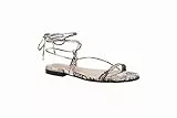 The Drop Damen Samantha Riemchen-Schnürsandalen, flach, Mehrfarbig (Printed Snake), 39.5 EU