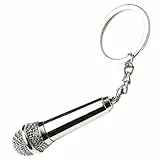 STOBOK Mikrofon Schlüsselanhänger Silberner Schlüsselanhänger Für Musikliebhaber Kreatives Deko-accessoire Als Abschiedsgeschenk Attraktives Und Stilvolles Design