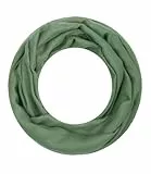 Majea Loop Alice schmaler Damen-Schal Loop Frühlingsschal Schlauchschal Rundschal Tuch uni unisex unifarben einfarbig Halstuch (khaki)