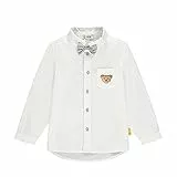Steiff Jungen Hemd Langarm Shirt, Bright White, 98 EU