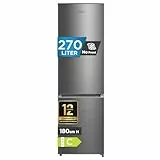 Midea Kühl-Gefrierkombination |270L Kühlschrank mit Gefrierfach | NoFrost, Inverter Kompressor, Super-Kühlfunktion, Multi-air Flow| Leise 38 dB, 140 kWh/Jahr | 180 cm Höhe, ‎Bru-stahl, MERB276FGC46EU