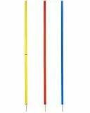 SPORTIKEL24 Slalomstangen 180 cm, ø 32 mm – 3er-Set – Bunt – Trainingsstangen mit Metallspitze – Für Agility, Koordination & Fußball