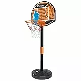 Simba 107407609 - Basketball Set mit Ständer, Brett 40x31cm, Korb mit Netz 24cm, Ball 16cm, höhenverstellbar bis 160cm, Pumpe, 4 Teile, ab 3 Jahre