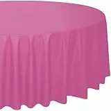 Unique 50335 Compact Pkg. Runde Kunststoff-Tischdecke, Knallpink (Hot Pink)
