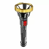 jojofuny Usb Wiederaufladbare Taschenlampe Ultra Helle Handlampe Für Camping Und Outdoor Leuchtweite Bis Tragbar Und Leicht Goldener Kopf
