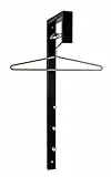 HAKU Wandgarderobe chrom, schwarz, Metall - Maße: B 4 x H 70 x T 20 cm, Style: Modern