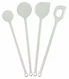 Kigima Kochlöffel Set 4 Stück in Weiß– Hochwertige Küchenutensilien aus hitzebeständigem Kunststoff – ideales Küchenhelfer Set für Ihre Küche – vielseitiges Kochbesteck Set