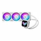 ASUS TUF Gaming LC III 360 ARGB LCD White Edition AiO CPU Kühlsystem mit Pumpe, MF-12 Lüfter, 2,8' LCD Display, ASUS InfoHub und Verstärkten Rohren 400 mm