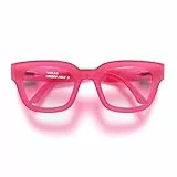 LONDON MOLE® Vegas modebrille | Zero's mit klaren Gläsern | Coole übergroße quadratische/rechteckige/trapezförmige Rahmen | Männer Frauen Unisex | Federbeschläge