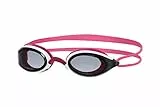 Zoggs Fusion Air Schwimmbrille Erwachsene, Herren und Damen – Komfort-Air-Dichtung, Antibeschlag, UV-Schutz, Weites Sichtfeld, Nasensteg Austauschbar, Rauchglas, Weiß/Rosa