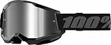 Parts Europe 100% Unisex Erwachsene MX Cross Brille Strata 2 schwarz - mirror Lens