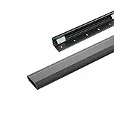 Conecto 0,50 m Aluminium Kabelk zum Kleben oder Schrauben mit 1 x 40 cm 3M Klebeband, Schwarz
