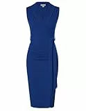 GRACE KARIN Kleider Damen Formell Ärmelloses Work Bodycon Kleider Wickelkleid Cocktailkleider Elegant Kleider für Party Office Festlich 40 Königsblau