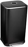 Amazon Basics Rechteckig Mülleimer mit Stahlrohrpedal - Sanft Schließend mit Deckel, für Küche oder Büro, 32 l, Schwarz