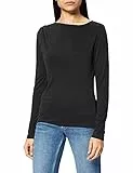 NA-KD Damen Drapiertes Langarm-Top, Schwarz, XXX-Large
