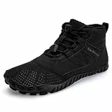 IceUnicorn Barfußschuhe Winter Warm Gefüttert Winterstiefel Winterschuhe Damen Herren(543Dunkelschwarz, 40EU)