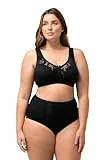 Ulla Popken Damen Entlastungs-BH, Spitze, Ohne Bügel, Cup C-e BH, Schwarz, 85D EU