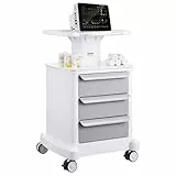 VEVOR Laborwagen Medizinwagen mit 3 Schubladen und 1 oberer Ablage, Rollbarer Laborwagen ABS-Material, 50 kg belastbarer Servierwagen Medizinischer Wagen für Labor, Klinik, Krankenhaus, Salon, weiß
