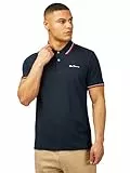 Ben Sherman Herren-Poloshirt, kurzärmelig, Normale Passform, Dark Navy, L