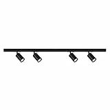 BRILONER - Schienensystem Rail Starterset, 4x GU10 Spots schwenkbar, erweiterbar, Lichtschienensystem Decke, Strahler Schiene, Deckenlampe, Deckenleuchte, Spotlight, 1,5 m, Schwarz