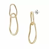 Skagen Women's Stainless Steel Push Back Earrings Sepia-Gold,4.93Lx1.2W cm
