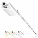 Peasur Feuchtraumleuchte LED 60CM, 3000K/4000K/6500K LED Deckenleuchte Röhre 18W 1980LM Leiste Flach, IP65 Wasserfest Lampe Lichtleiste für Werkstattlampe Kellerlampe Leuchtstoffröhre